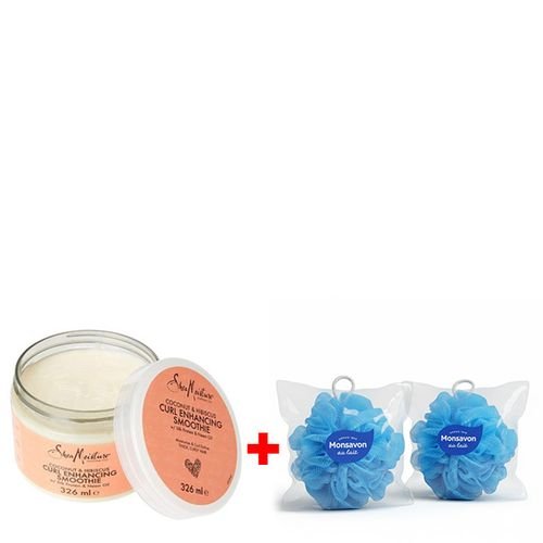 Monsavon Crème Shea Coconut Hibiscus Curl 326Ml + Lot De 2 Éponges