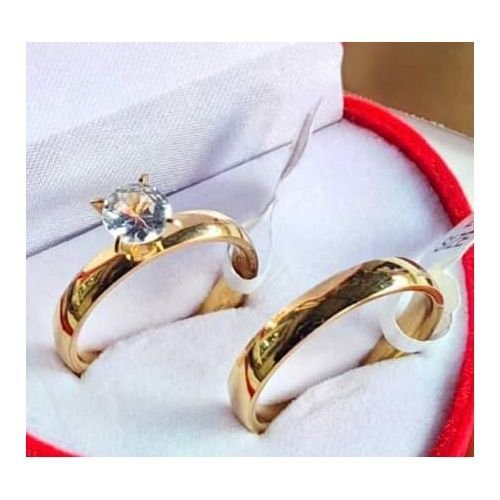 Bague De Mariage Et Fiançailles Plaqué Or Mr &amp; Madame